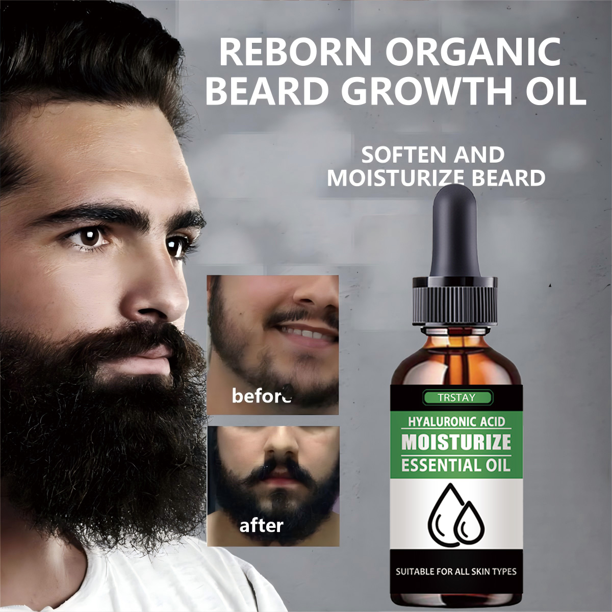 Men'S Grooming Product - 100% naturel accélérer les poils du