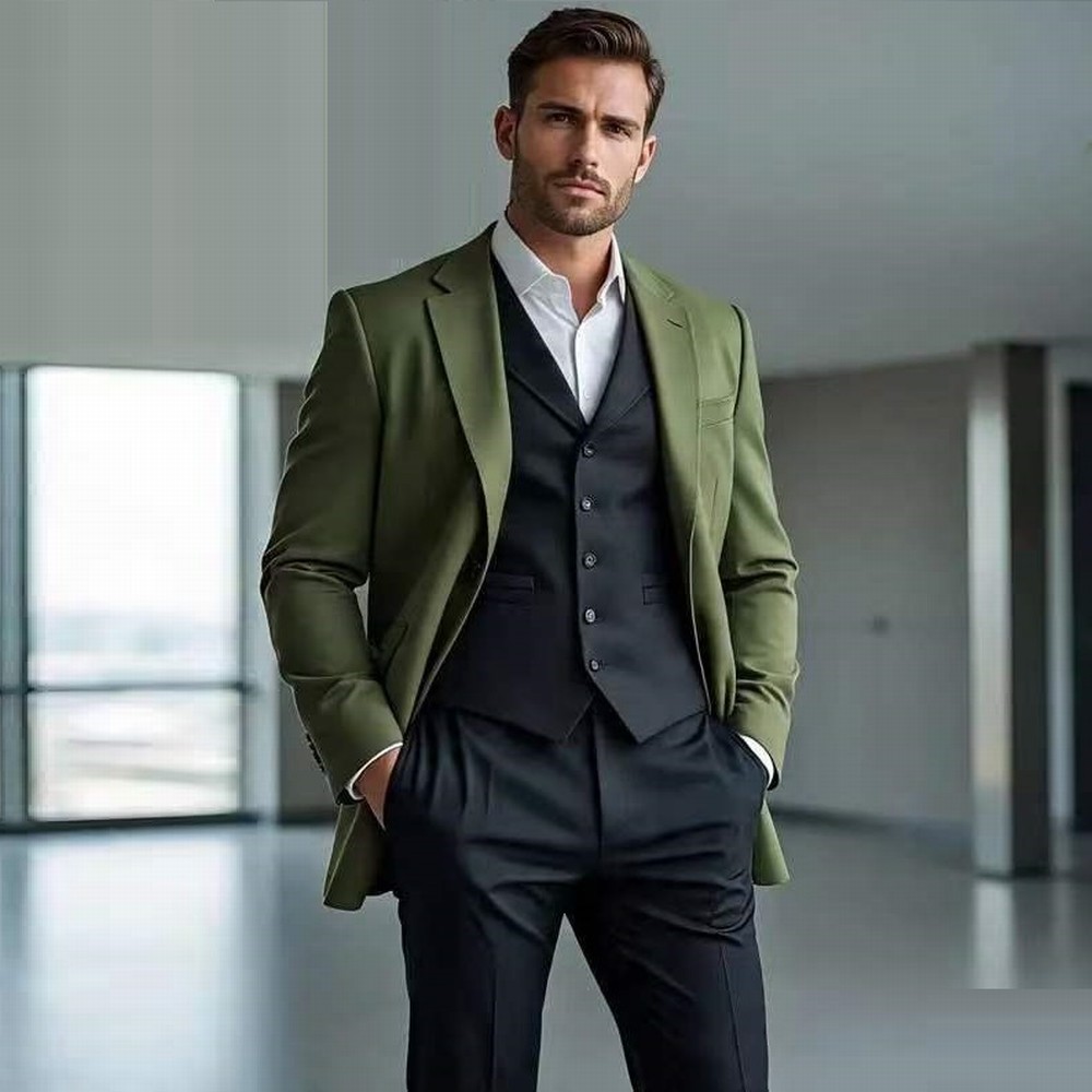 Men'S Grooming Set - Costume de cérémonie pour homme vert
