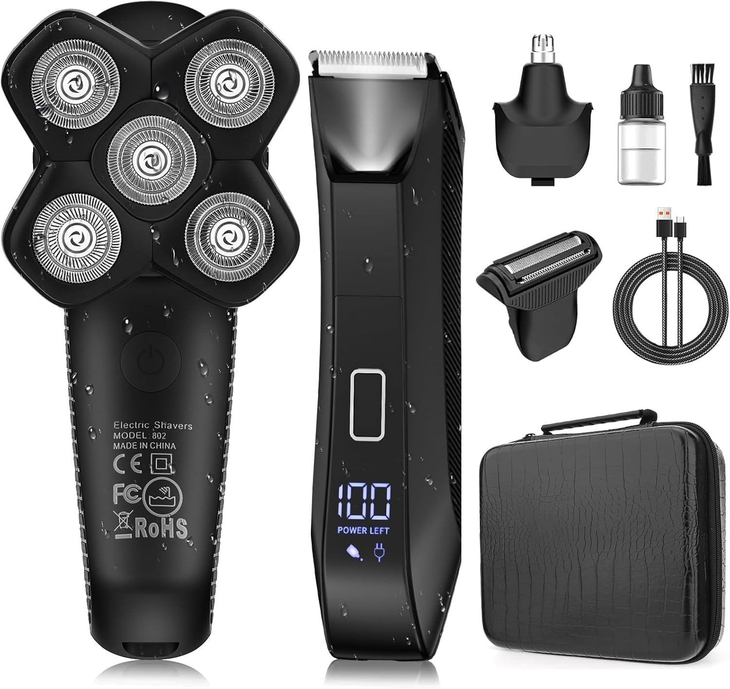 Mens Grooming Kit Case - Rasoirs pour hommes pour la tête