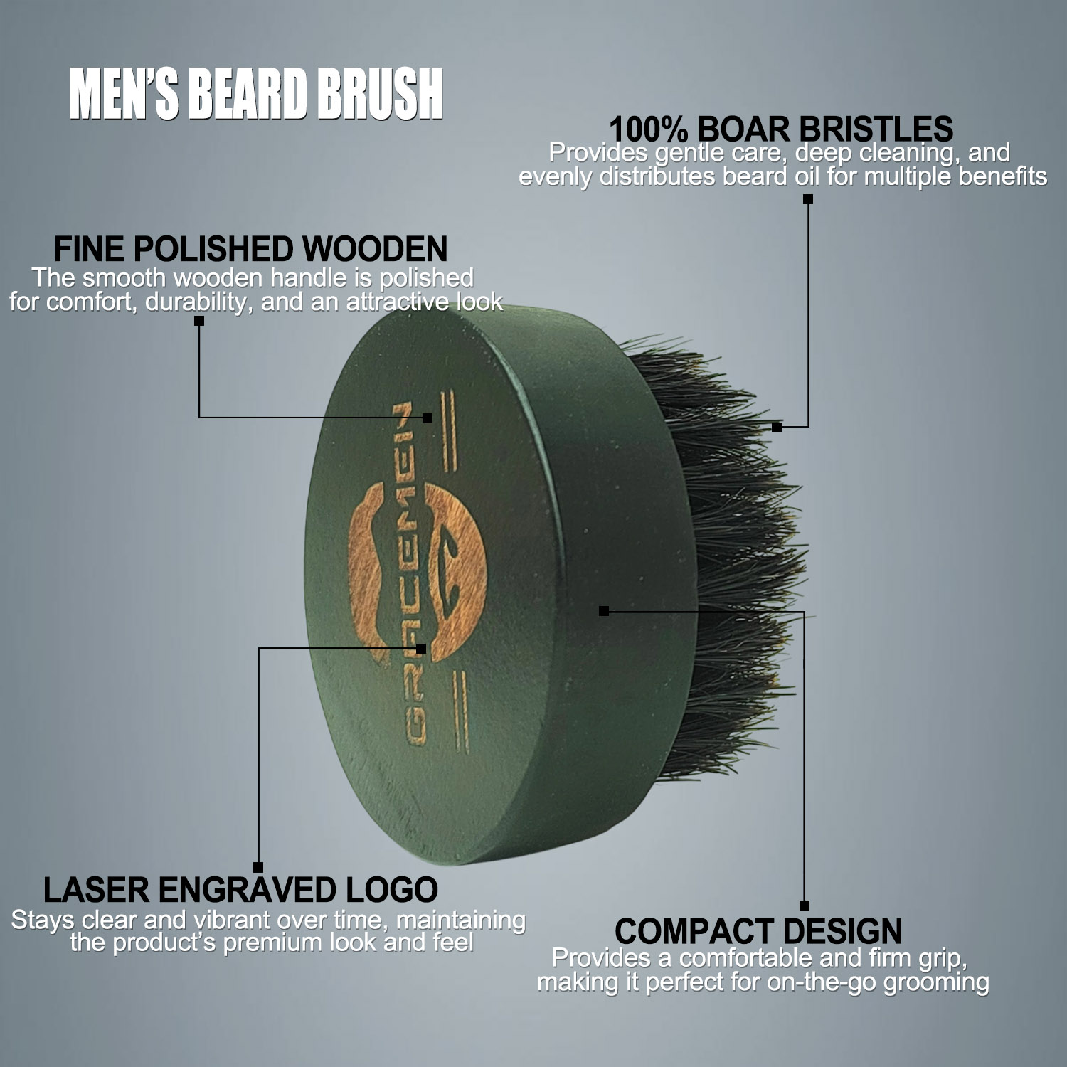 Brosse à barbe ronde pour homm - Men'S Grooming Oil avis et prix