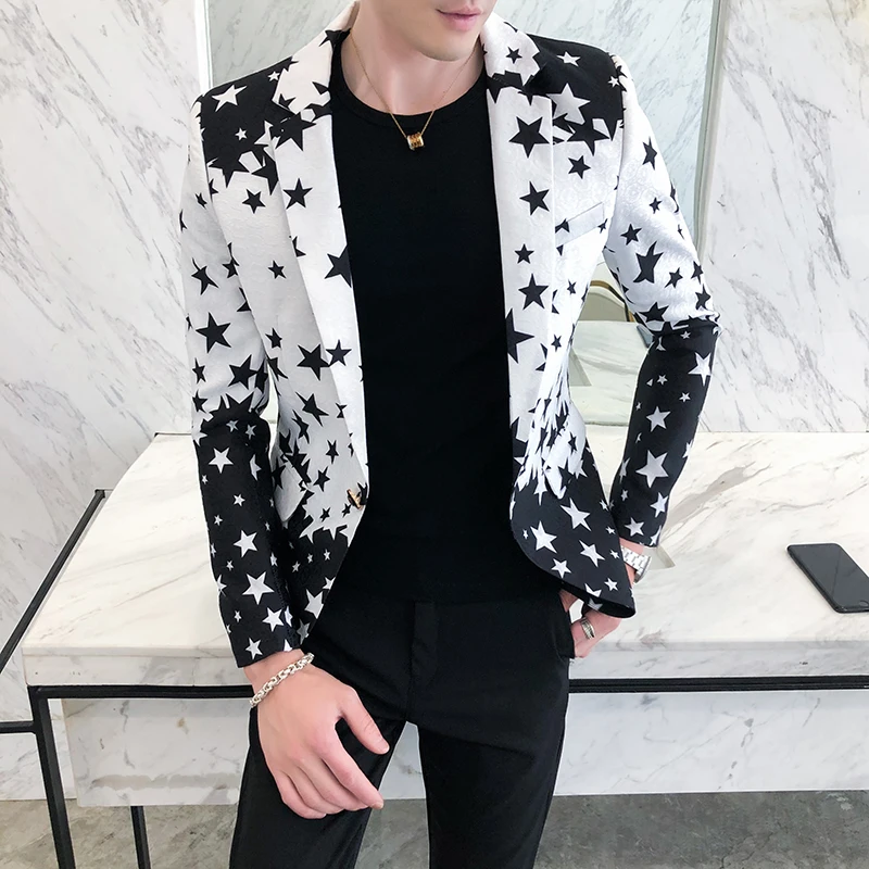 Blazers ajustés à imprimé étoi - Mens Grooming Brand avis et prix
