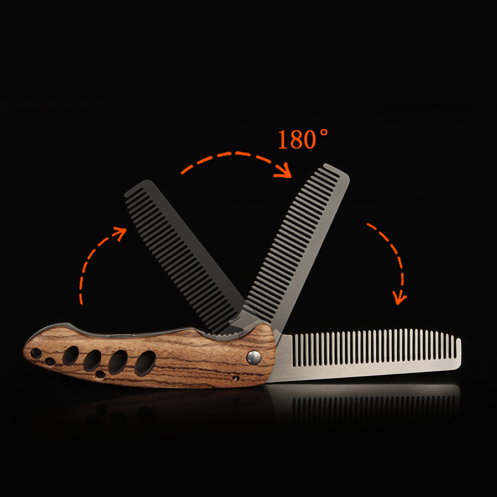 Peigne à barbe pliable en bois - Men'S Grooming Product avis et prix