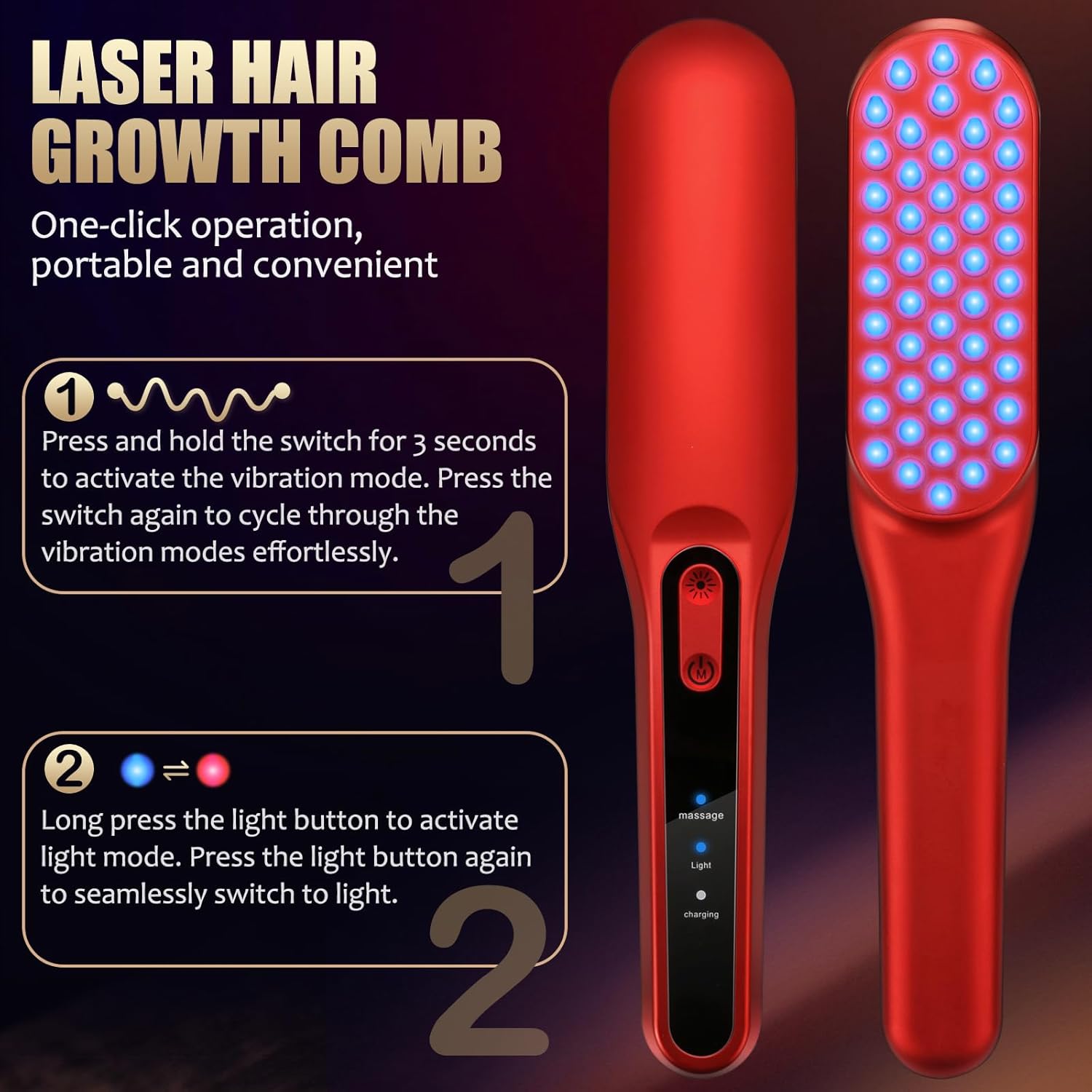 Peigne laser pour la croissanc - Men'S Grooming Brush avis et prix
